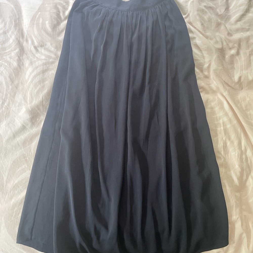 Vintage Banana Republic Navy Bubble Midi Skirt Ruched Cocktail